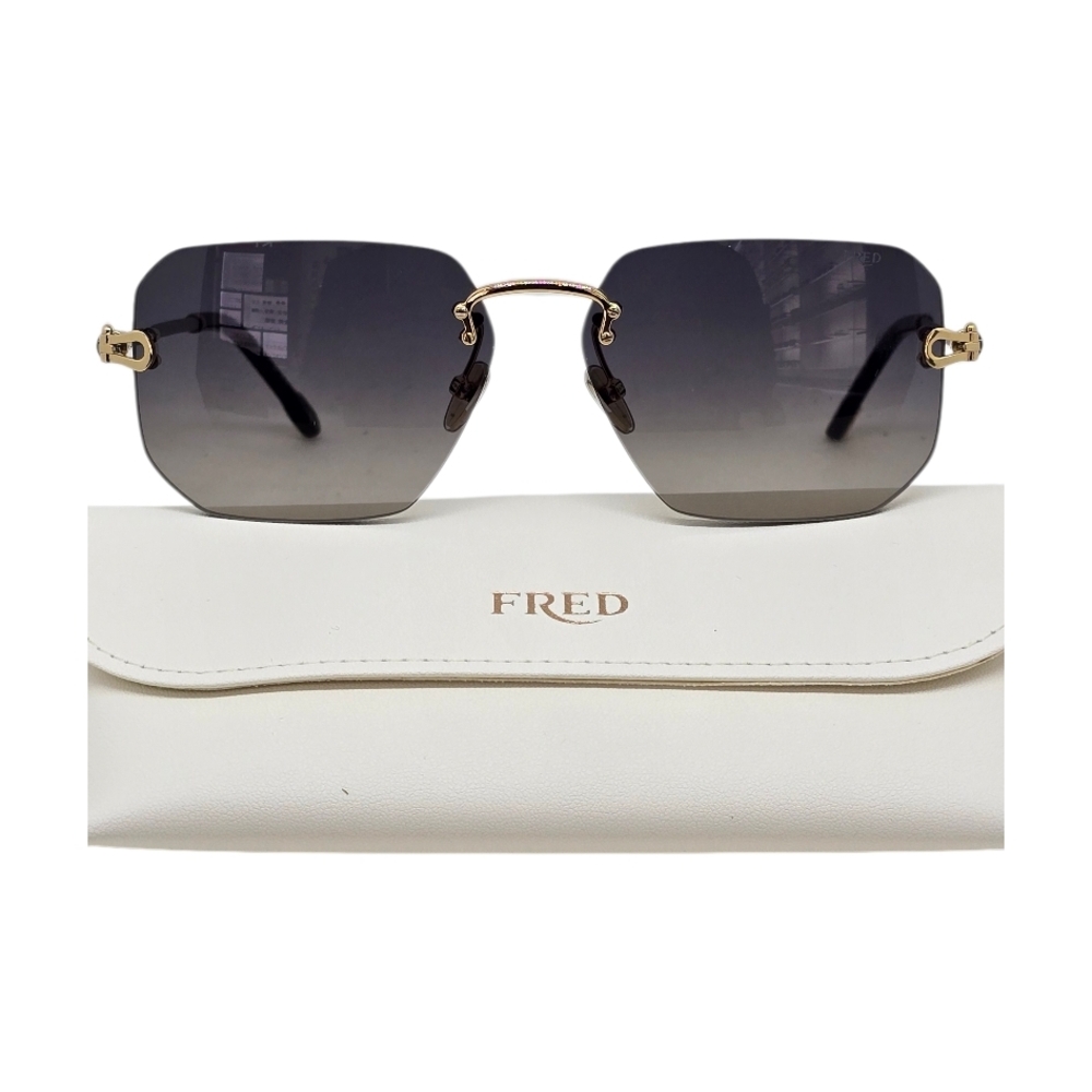 FRED Rimless Gradient Sunglasses -GOLD AND SILVER